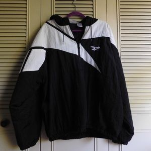 Vintage Reebok Black and White Windbreaker